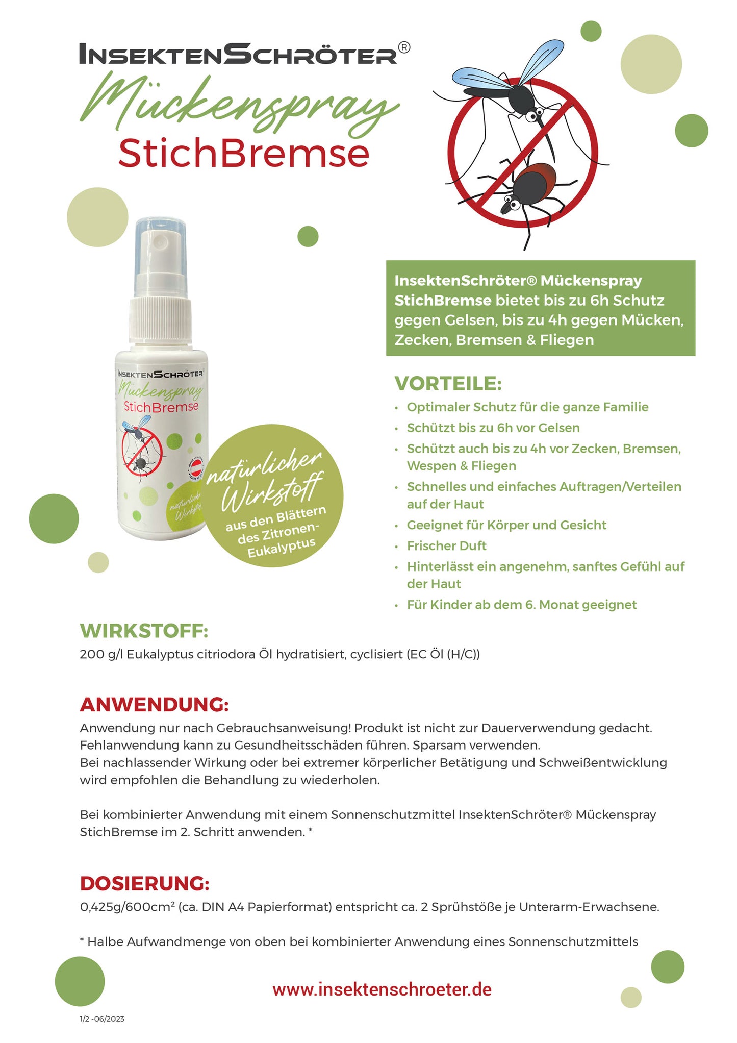 Mückenspray "StichBremse" von InsektenSchröter® (2er-Set, 2 Stück)