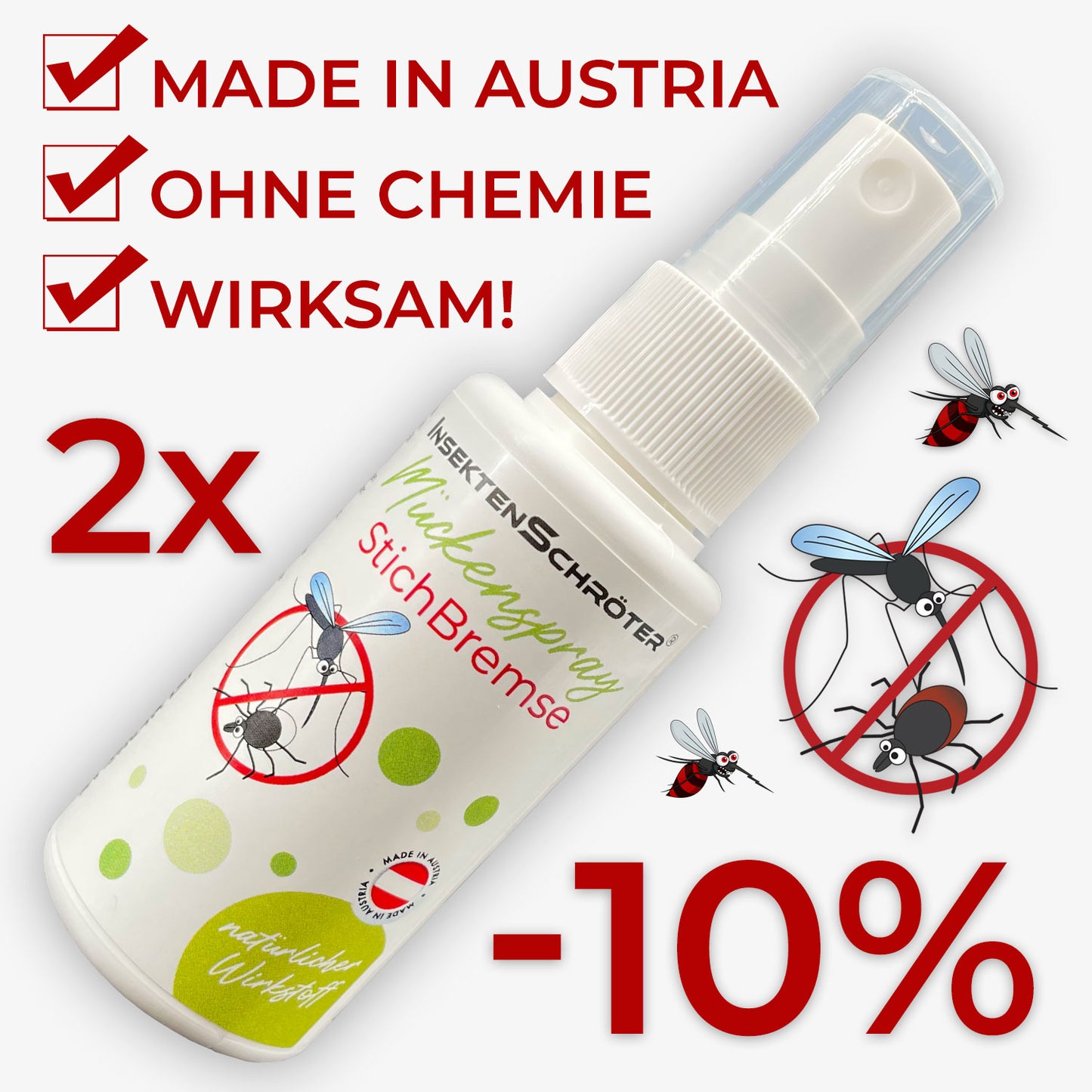 Mückenspray "StichBremse" von InsektenSchröter® (2er-Set, 2 Stück)